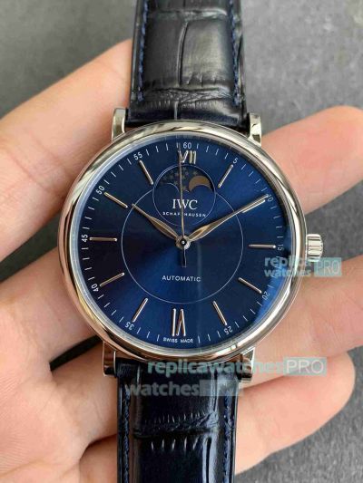 MKS Factory Swiss Replica IWC Portofino Moonphase Watch Blue Dial Men 40MM